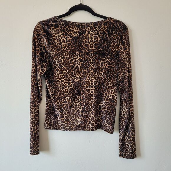 Frankee & Skylarr Tiktok Famous Velvet Animal Print Shirt Square Neck Boho XL - Picture 9 of 10